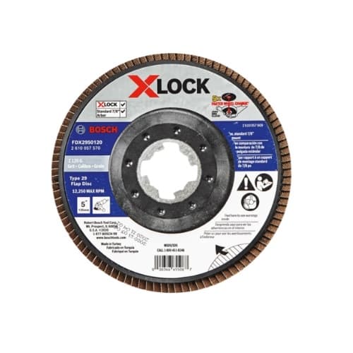 5-in X-LOCK Flap Disc, Type 29, 120 Grit