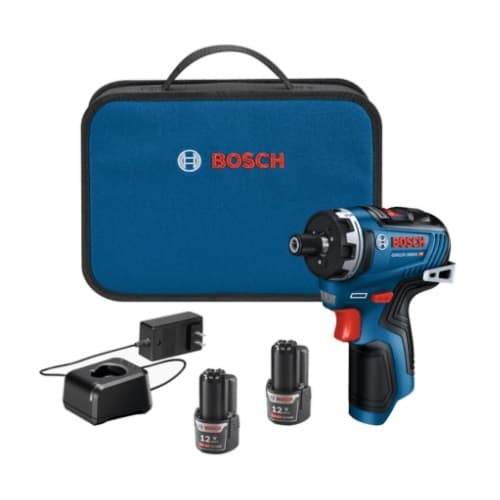 Bosch 1/4-in Two-Speed Hex Screwdriver Kit w/ Batteries, 12V
