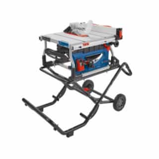15A 10-in Jobsite Table Saw w/ Gravity-Rise Wheeled Stand, 120V
