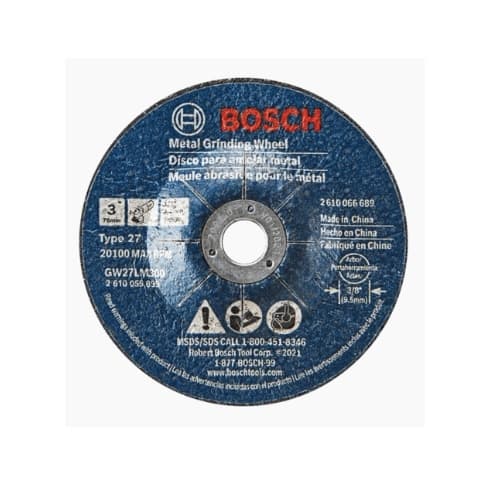 Bosch Grinding Wheel, Arbor Type 27, 30 Grit (3-in x 1/8 in 3/8-in)
