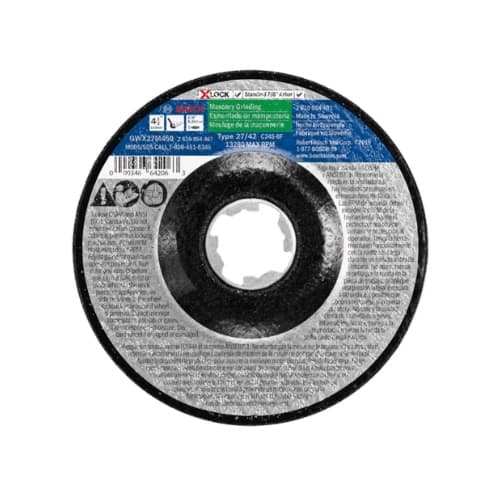 5-in X-LOCK Abrasive Wheel, Masonry Grinding, Type 27, 24 Grit