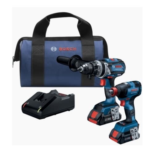 Bosch 2-in-1 Impact Driver & 1/2-in Hammer Kit w/ Compact Batteries, 18V
