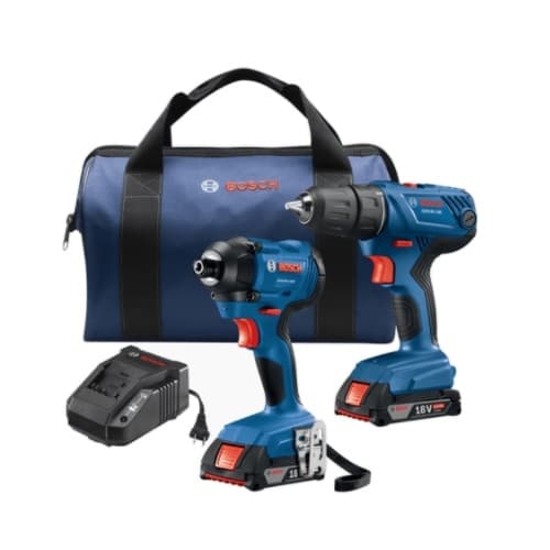 Bosch 1/2-in Drill/Driver & .25-in Impact Driver Combo Kit w/ Batteries, 18V