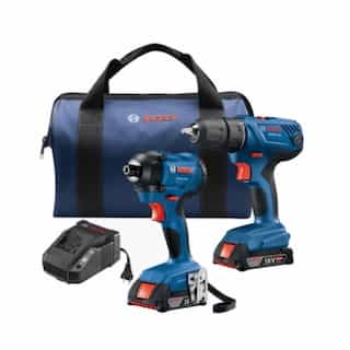 1/2-in Drill/Driver & .25-in Impact Driver Combo Kit w/ Batteries, 18V