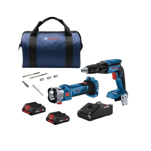 Brushless Screwgun & Cut-Out Tool Combo Kit w/ Batteries, 18V
