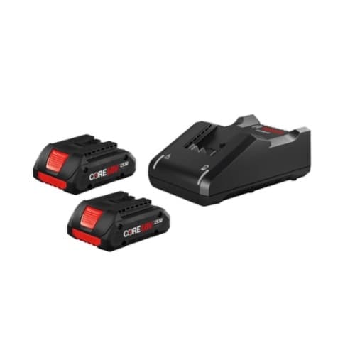 Lithium-Ion Compact Batteries & Charger Starter Kit, 18V