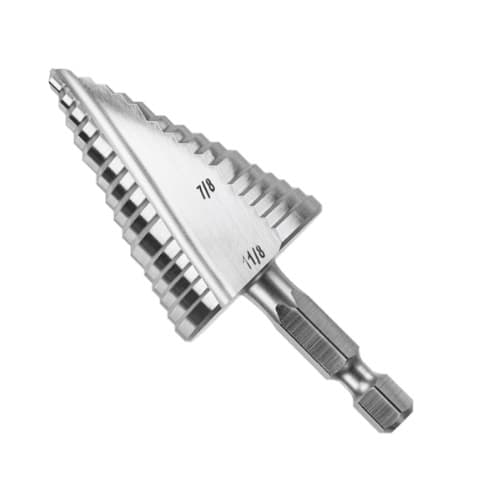 7/8-in to 1-1/8-in Impact Tough Turbo Step Drill Bit, High-Speed Steel