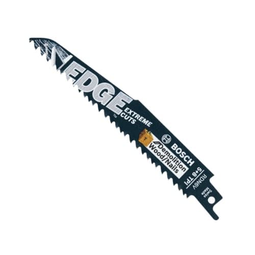 6-in Edge Reciprocating Saw Blade, Wood w/ Nails, 5/8 TPI