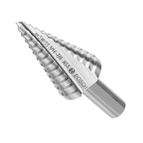 3/16-in to 7/8-in Turbo Step Drill Bit, High-Speed Steel