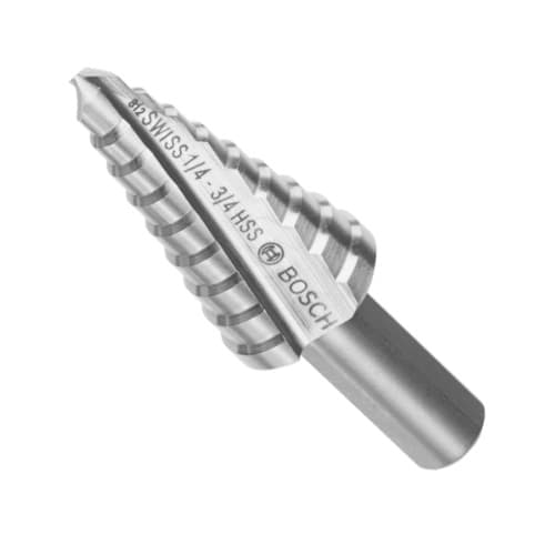 1/4-in to 3/4-in Turbo Step Drill Bit, High-Speed Steel