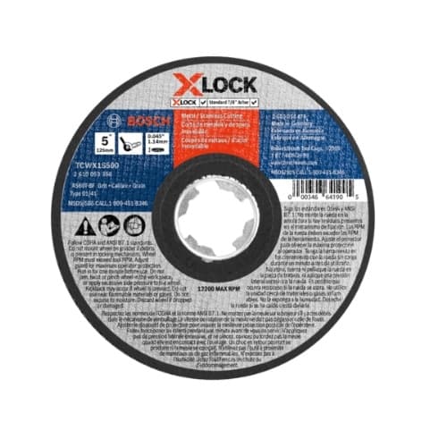 5-in X-LOCK Abrasive Wheel, Stainless/Metal, Type 1A, 60 Grit