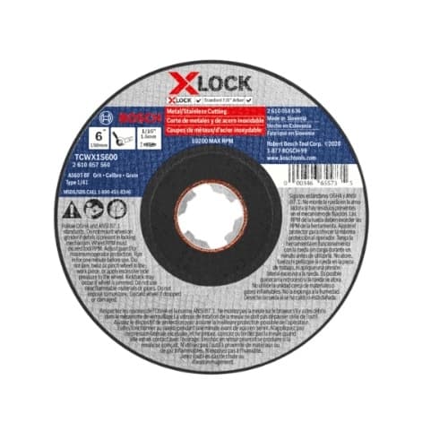 6-in X-LOCK Abrasive Wheel, Stainless/Metal, Type 1A, 60 Grit