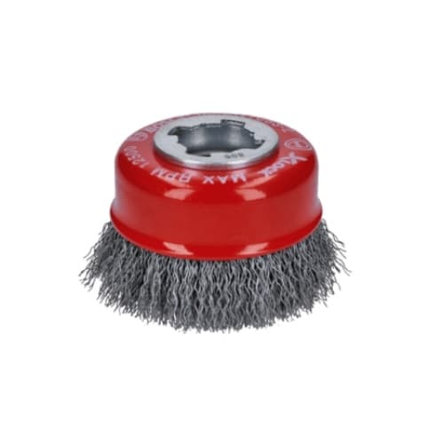 3-in X-LOCK Cup Brush, Crimped, Carbon Steel