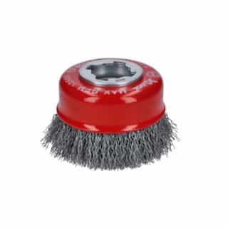 3-in X-LOCK Cup Brush, Crimped, Carbon Steel
