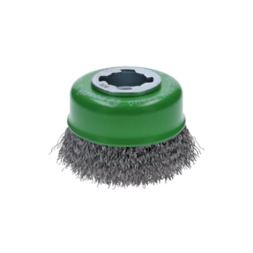 3-in X-LOCK Cup Brush, Crimped, Stainless Steel