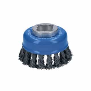 3-in X-LOCK Cup Brush, Knotted, Carbon Steel