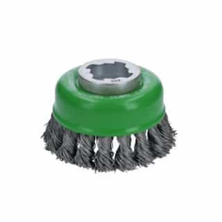 3-in X-LOCK Cup Brush, Knotted, Stainless Steel