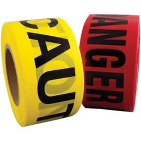 Danger Tape Red with Black Lettering, 3'' wide, 1000'