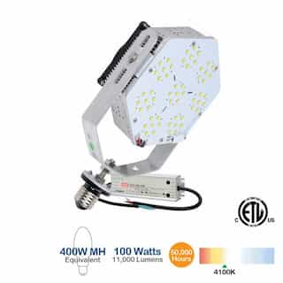 100W LED Shoebox Retrofit Kit, 11000 Lumens, 4100K , 400W MH Equivalent
