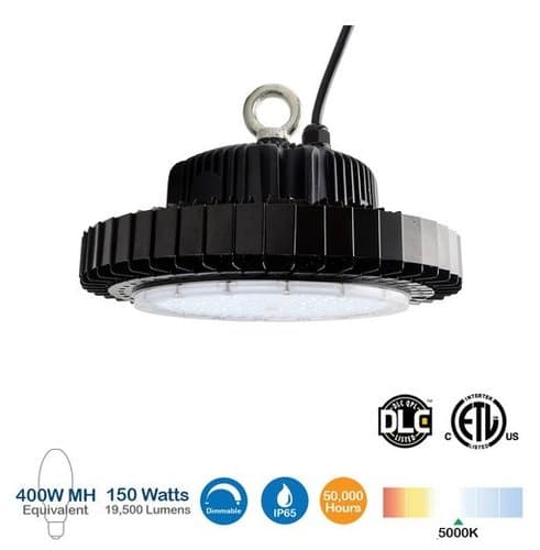 150W UFO LED High Bay Light, 400W MH Replacement, 19500 Lumens