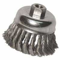 Anchor Knot Wire Cup Brush, 4 in Dia., 5/8-11 Arbor, .014 in Carbon Steel