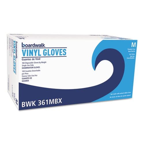 Medium Exam Vinyl Gloves, 3-3/5ml, Clear 1000-Count 