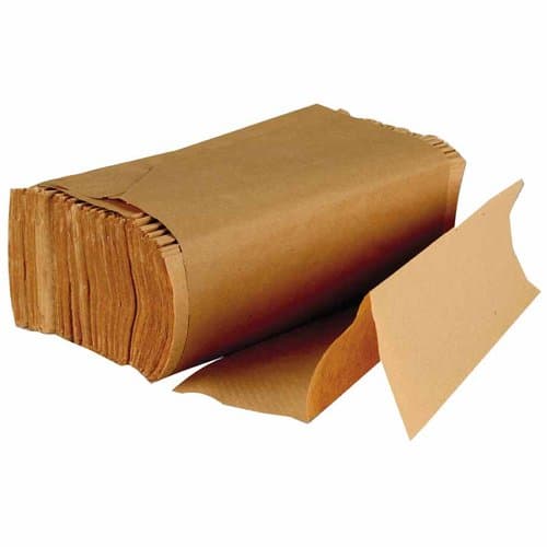 Pack of 250 Boardwalk Folded Hand Drying Brown Paper Towels