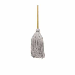 White, Cotton Cut-End Deck Mop Head With Handle-#32