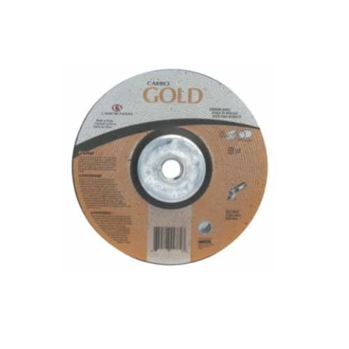 Carborundum 7-in A24 Gold Depressed Center Grinding Wheel, 24 Grit, Aluminum Oxide, Resin Bond