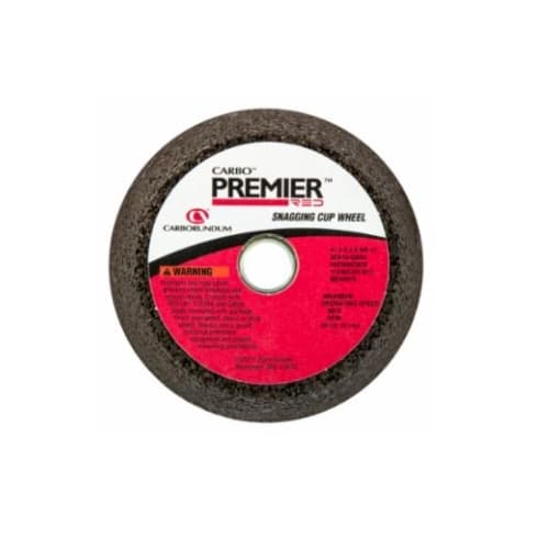 Carborundum 4-in Premier Snagging Cup Wheel, 16 Grit, Zirconia Alumina