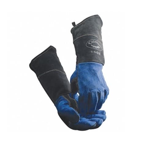 Caiman 18-in Fleece Lined Welding Gloves, Blue/Black