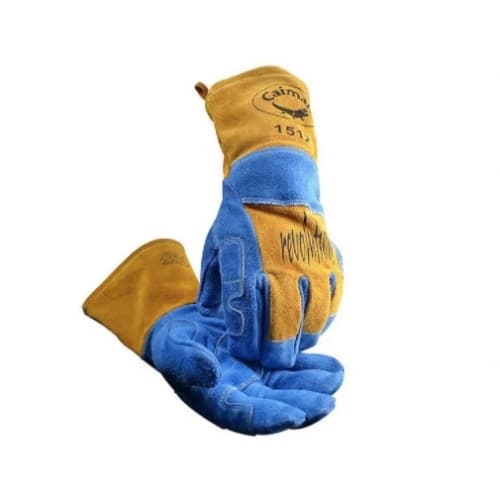 Wool Lined Welding Gloves, Blue/Gold