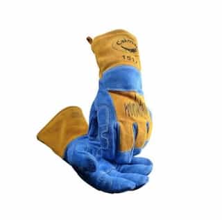 Wool Lined Welding Gloves, Blue/Gold