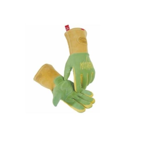 Caiman Large Welding Gloves, Green/Gold