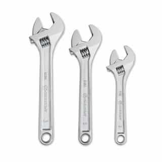 3-Piece Chrome Adjustable Wrench Set