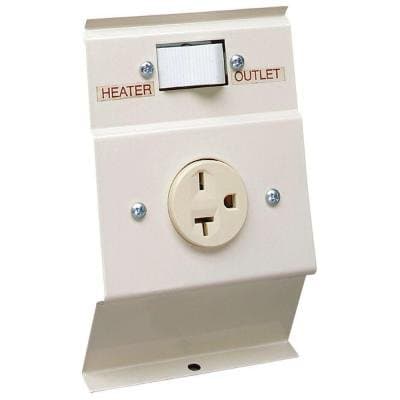 Cadet 240V Load Transfer Switch w/ Outlet for Electric Baseboard Heater, White