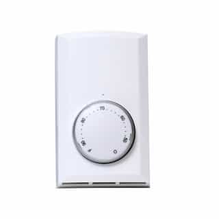 Single Pole Wall Mount Thermostat, Non-Programmable, 22 Amp, White