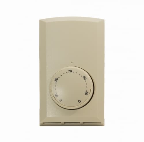 Cadet Single Pole Wall Mount Thermostat, Non-Programmable, 22 Amp, Almond
