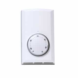 Line Voltage Double Pole Wall Mount Thermostat, White