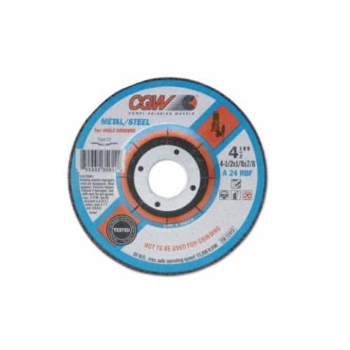 CGW Abrasives 4.5-in Depressed Center Cutting Wheel, 24 Grit, Aluminum Oxide