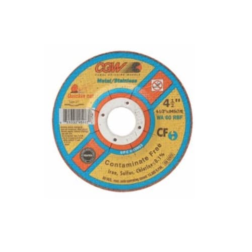 CGW Abrasives 4.5-in Quickie Cut Depressed Center Cutting Wheel, 60 Grit, White Aluminum Oxide