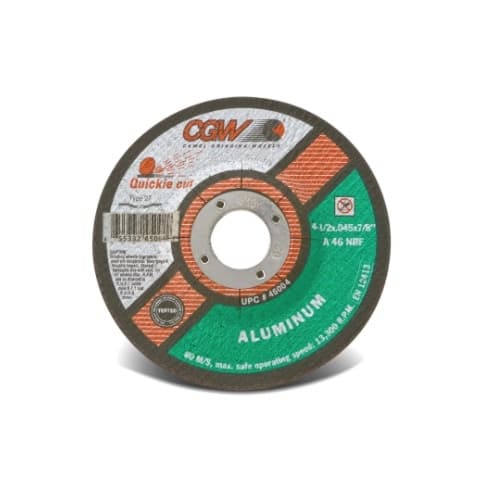CGW Abrasives 4.5-in Quickie Cut Depressed Center Cutting Wheel, 46 Grit, Non-Loading Aluminum Oxide