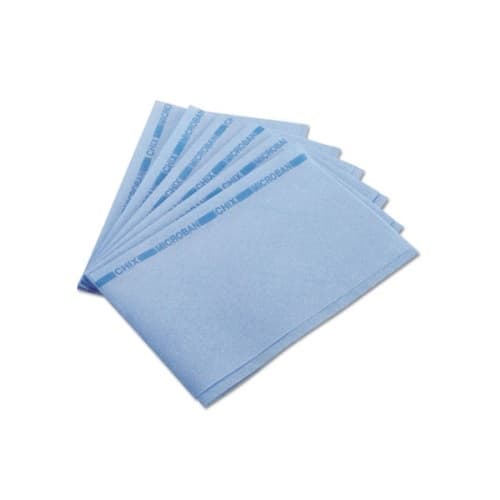 Chicopee Chix Blue/Blue Reusable Foodservice Towels w/ Microban 13X21