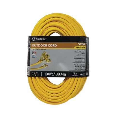 100 -ft Extension Cord with Lighted Ends