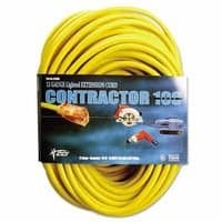 Yellow Vinyl Extension Cord, 50 Feet with 1 Outlet