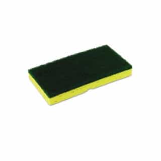Yellow and Green, Medium-Duty Sponge N' Scrubber-3.375 x 6.25