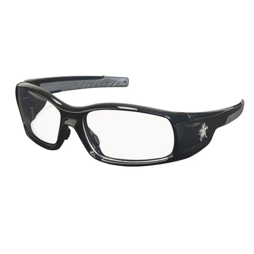 Swagger Safety Glasses, Clear Frame with Blue Lens