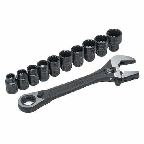Crescent 8 Inch Pass Through X6 Adjustable Wrench Set with 11 Pieces