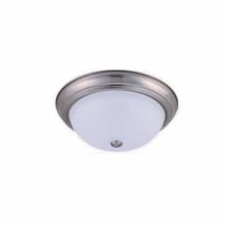 CyberTech 11-in 15W LED Ceiling Light, Dimmable, 850 lm, 120V, 3000K, Nickel Satin