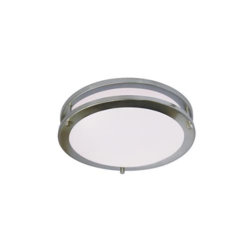 12-in 15W LED Ceiling Light, Dimmable, 950 lm, 120V, 4000K, Nickel Satin